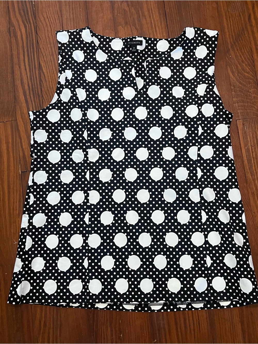 Talbots Black and White Polka Dot Sleeveless Stretchy Camisole